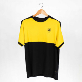 Tee shirt deux étoiles color block noir/jaune
